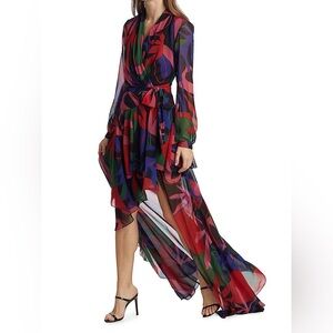 PatBO Wrap Dress Rio High Low Gown Maxi Dress Resort